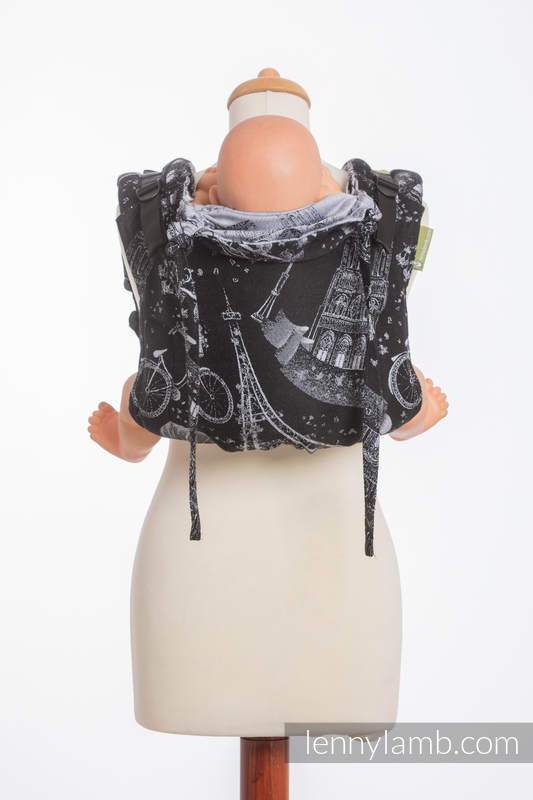 Nosidło Klamrowe ONBUHIMO z tkaniny żakardowej (100% bawełna), rozmiar Toddler - MIASTO MIŁOŚCI NOCĄ  #babywearing