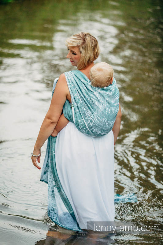 Baby Wrap, Jacquard Weave (60% cotton 28% linen 12% tussah silk) - FOREST SYMPHONY - size S #babywearing