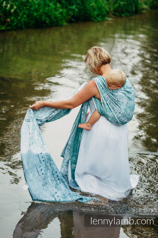 Baby Wrap, Jacquard Weave (60% cotton 28% linen 12% tussah silk) - FOREST SYMPHONY - size XL #babywearing