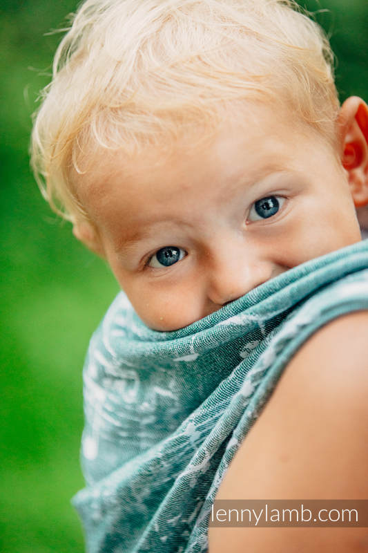 Baby Wrap, Jacquard Weave (60% cotton 28% linen 12% tussah silk) - FOREST SYMPHONY - size M #babywearing