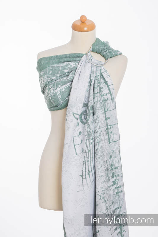 Ringsling, Jacquard Weave, with gathered shoulder(60% cotton 28% linen 12% tussah silk) - FOREST SYMPHONY - long 2.1m #babywearing