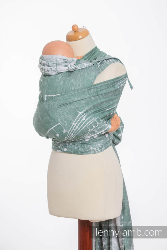 Nosidełko dla dzieci WRAP-TAI MINI, 60% Bawełna 28% Len 12% Jedwab Tussah, splot żakardowy, z kapturkiem, LEŚNA SYMFONIA (drugi gatunek) #babywearing