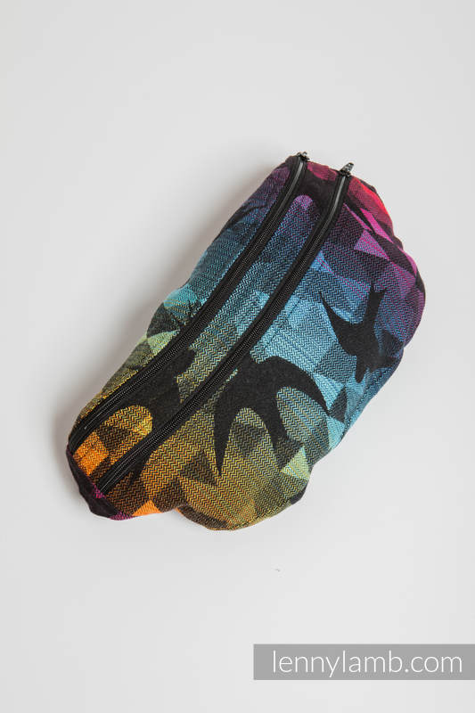 Waist Bag made of woven fabric, size large (100% cotton) - SWALLOWS RAINBOW DARK #babywearing