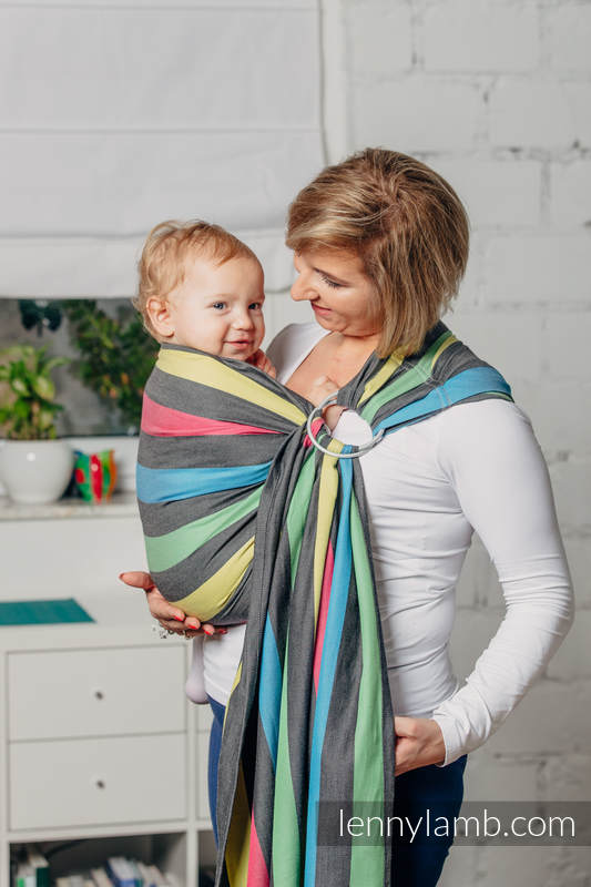 Ring Sling, Broken Twill Weave (40% bamboo + 60% cotton) - Twilight, with gathered shoulder #babywearing