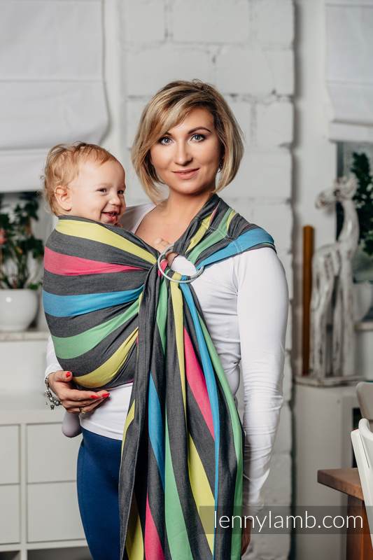 Ring Sling, Broken Twill Weave (40% bamboo + 60% cotton) - Twilight, with gathered shoulder - standard 1.8m #babywearing