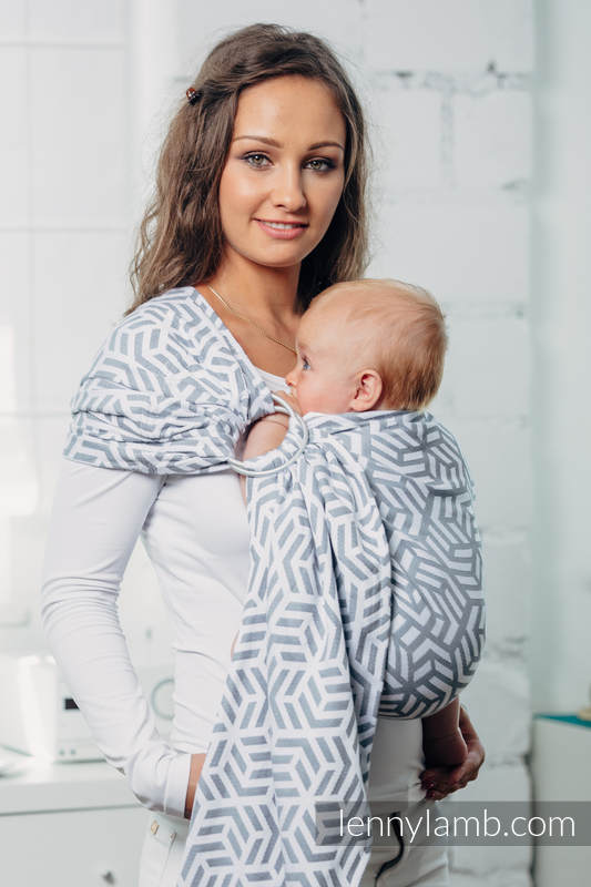 Basic Line Ring Sling - PEARL - 100% Cotton - Jacquard Weave -  with gathered shoulder  #babywearing