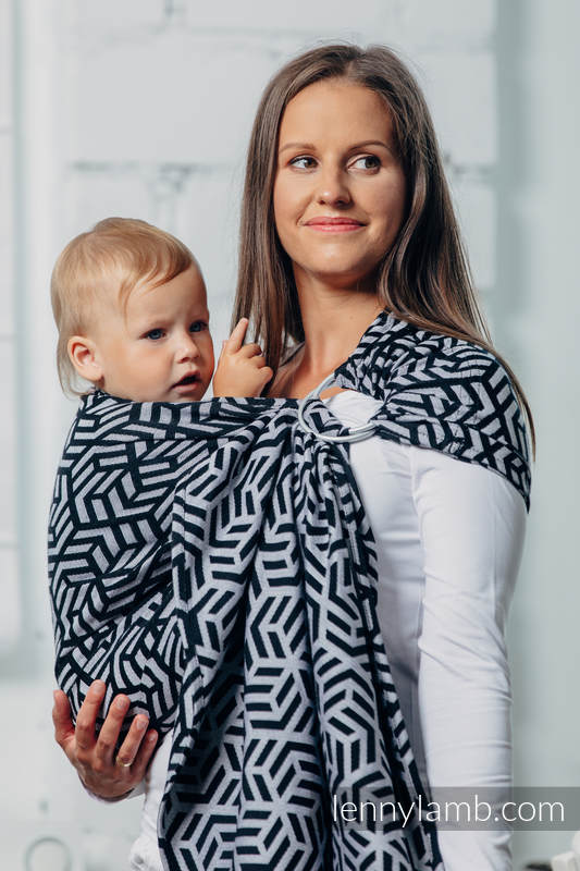 Sling de la gamme de base - HEMATITE- 100 % coton - Jacquard - avec épaule sans plis - long 2.1m (grade B) #babywearing