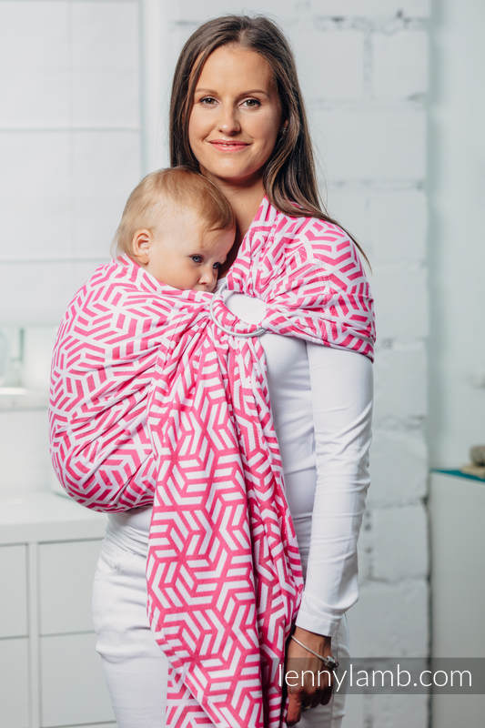 Chusta kółkowa do noszenia dzieci - TURMALIN, tkana splotem żakardowym - bawełniana - ramię bez zakładek - standard 1.8m #babywearing