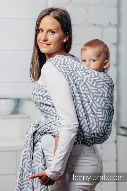 Chusta do noszenia dzieci - PERŁA, splot żakardowy (100% bawełna) - rozmiar M #babywearing