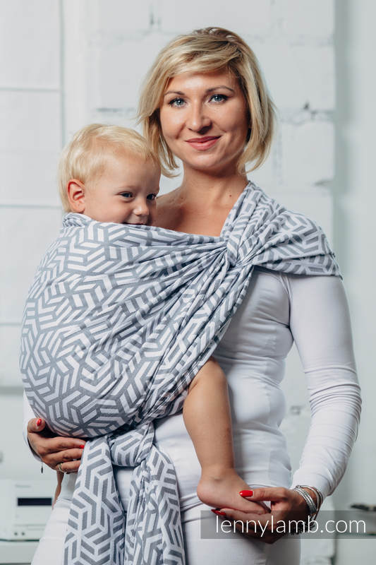 Basic Line Baby Sling - PEARL, Jacquard Weave, 100% cotton, size S #babywearing
