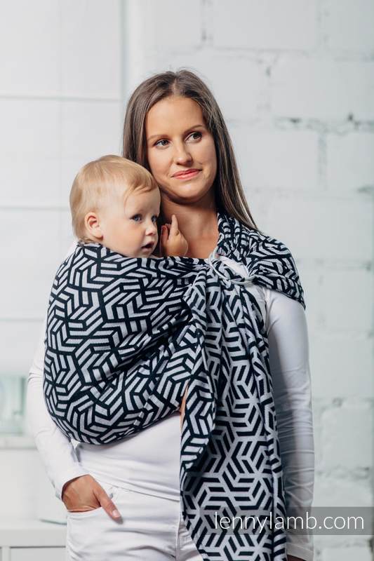 Bandolera de anillas Línea Básica - HEMATITE - 100% algodón, tejido jacquard - con plegado simple - standard 1.8m #babywearing