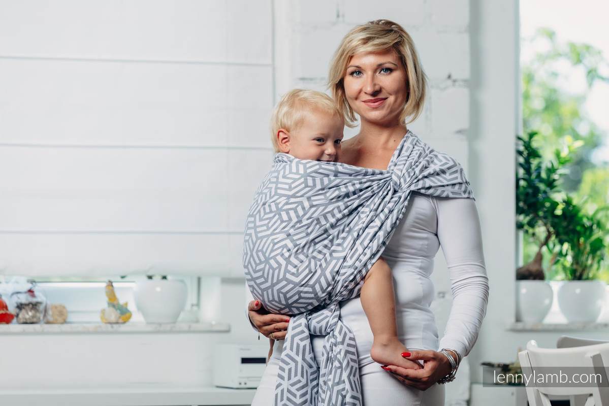 Basic Line Baby Sling - PEARL, Jacquard Weave, 100% cotton, size L #babywearing