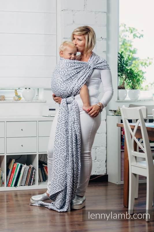 Chusta do noszenia dzieci - PERŁA, splot żakardowy (100% bawełna) - rozmiar XS (drugi gatunek) #babywearing