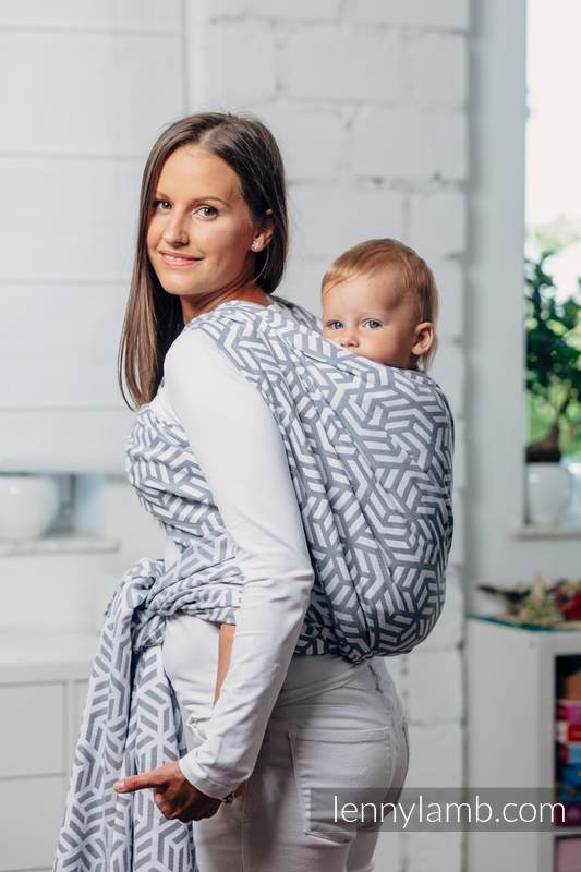 Basic Line Baby Sling - PEARL, Jacquard Weave, 100% cotton, size XL #babywearing