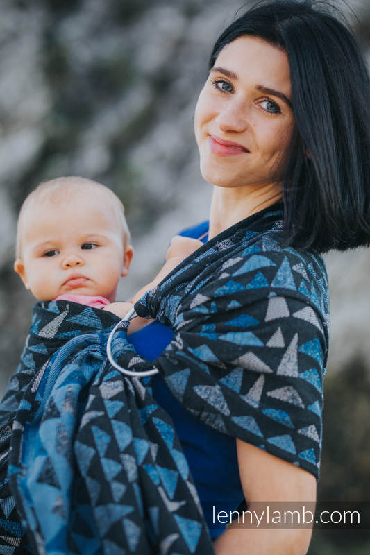 Żakardowa chusta kółkowa do noszenia dzieci, bawełna - ORLE SKAŁY - long 2.1m #babywearing