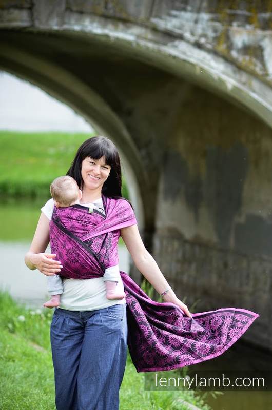 Żakardowa chusta do noszenia dzieci, bawełna - Eklipsa Purpura z Czernią - rozmiar L #babywearing