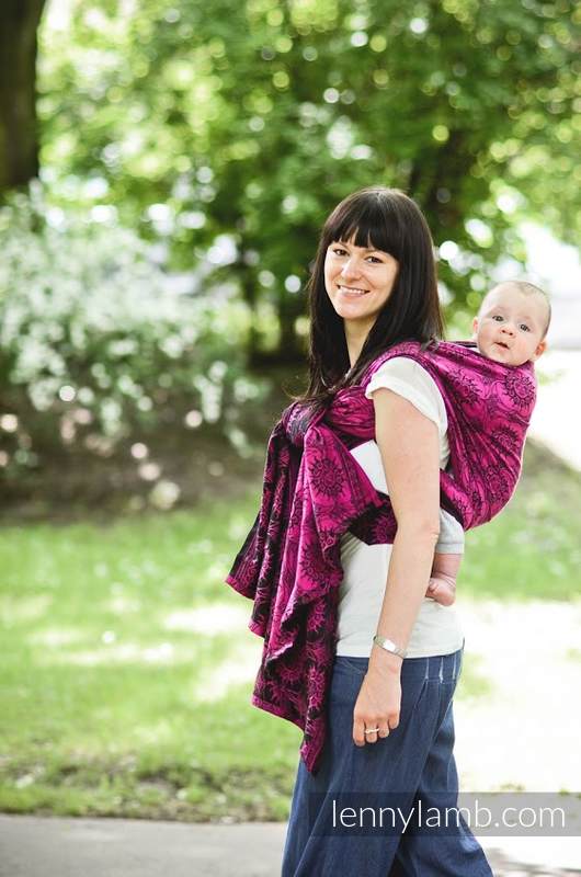 Żakardowa chusta do noszenia dzieci, bawełna - Eklipsa Purpura z Czernią - rozmiar L #babywearing