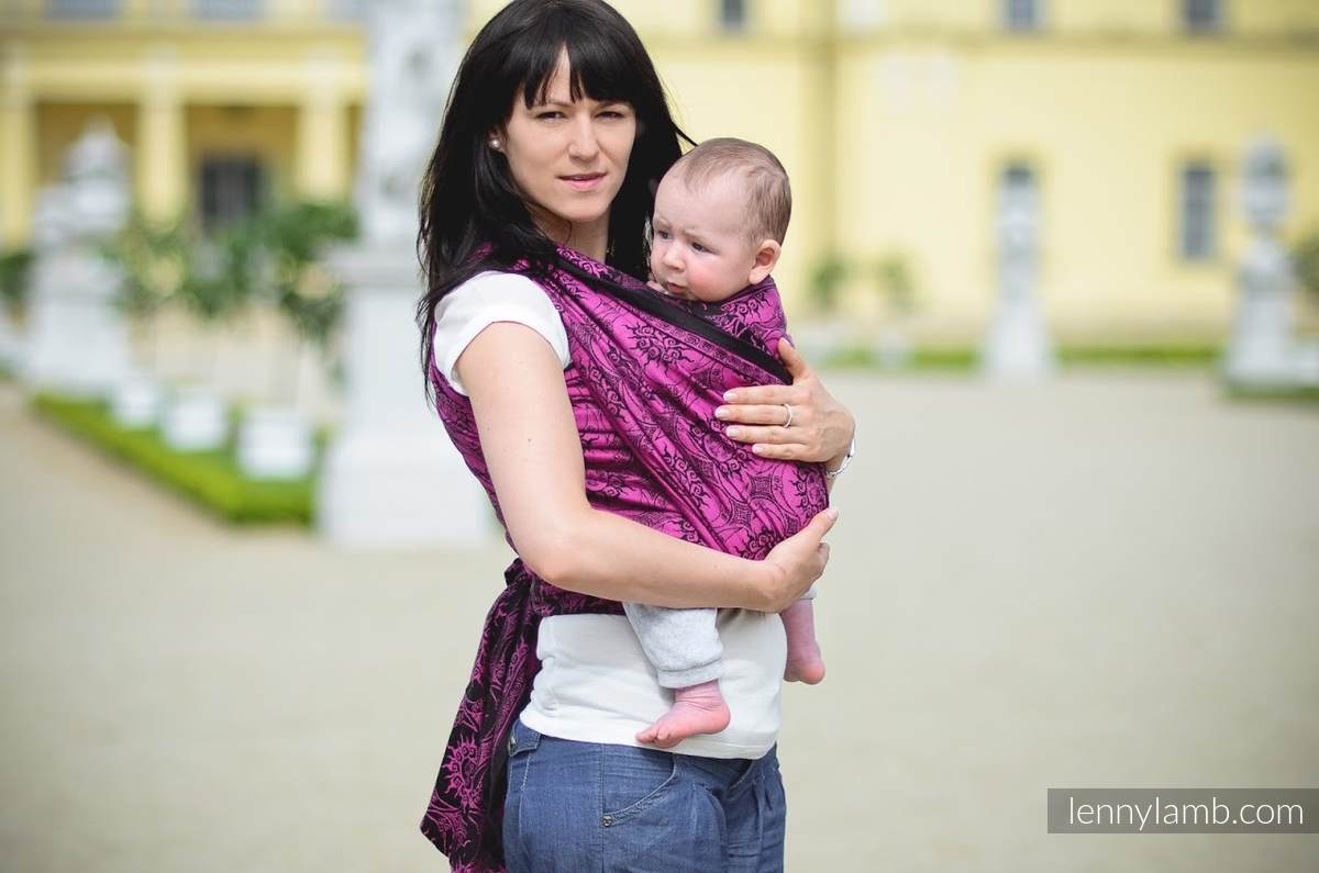 Żakardowa chusta do noszenia dzieci, bawełna - Eklipsa Purpura z Czernią - rozmiar L #babywearing