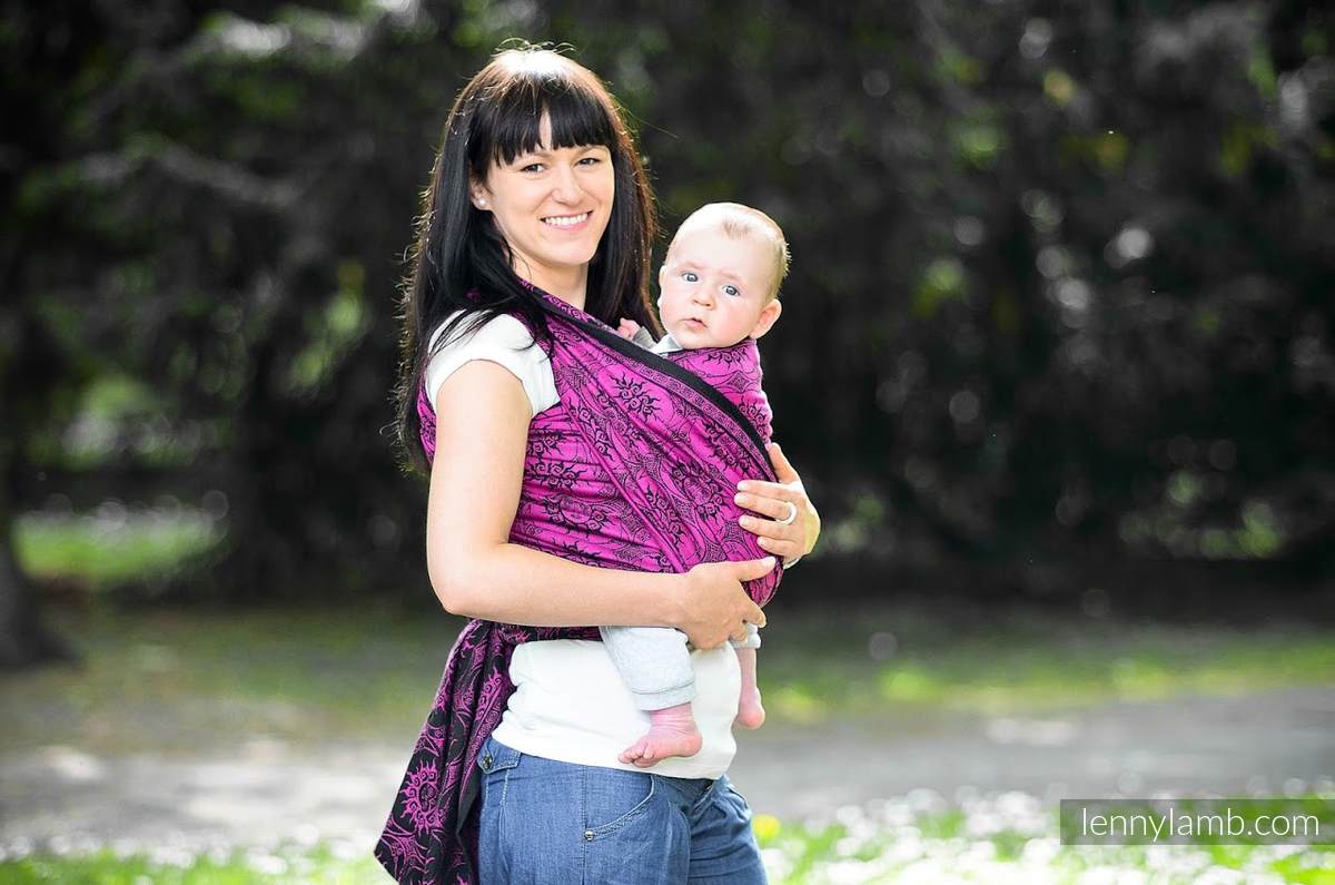 Żakardowa chusta do noszenia dzieci, bawełna - Eklipsa Purpura z Czernią - rozmiar L #babywearing