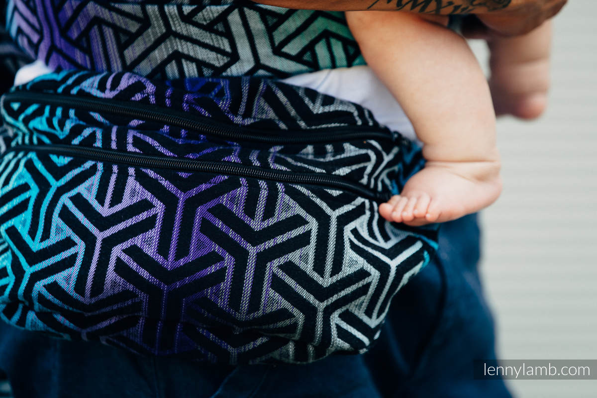 Riñonera hecha de tejido de fular, talla grande (100% algodón) - TRINITY COSMOS #babywearing