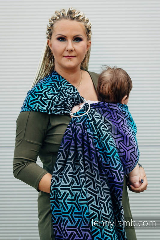 Ringsling, Jacquard Weave (100% cotton) - with gathered shoulder - TRINITY COSMOS - long 2.1m (grade B) #babywearing