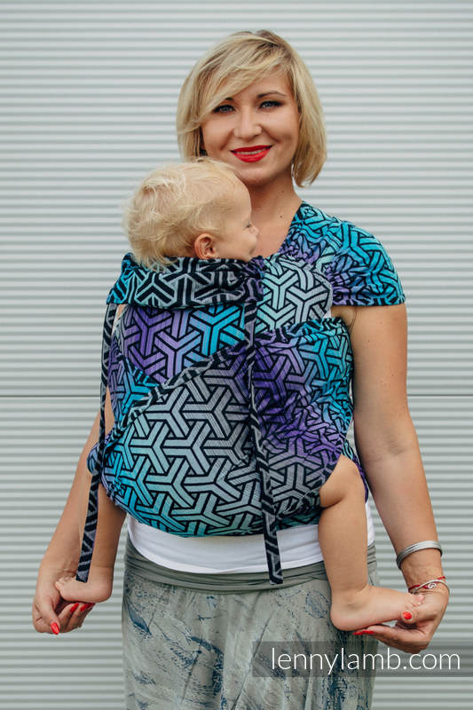 WRAP-TAI Tragehilfe Mini mit Kapuze/ Jacquardwebung / 100% Baumwolle / TRINITY COSMOS #babywearing