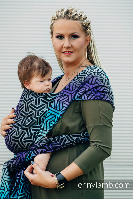 Baby Wrap, Jacquard Weave (100% cotton) - TRINITY COSMOS- size XS (grade B) #babywearing