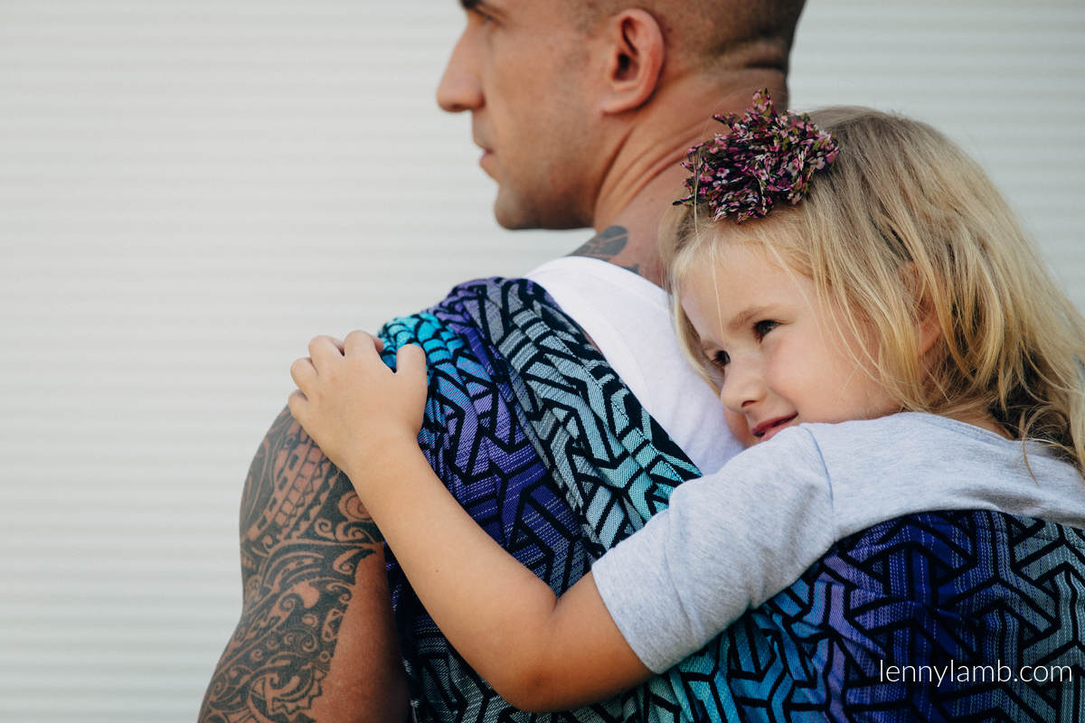 Żakardowa chusta do noszenia dzieci, bawełna - TRINITY KOSMOS - rozmiar XL #babywearing