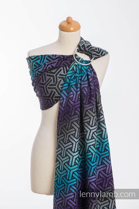 Ringsling, Jacquard Weave (100% cotton) - with gathered shoulder - TRINITY COSMOS - long 2.1m #babywearing