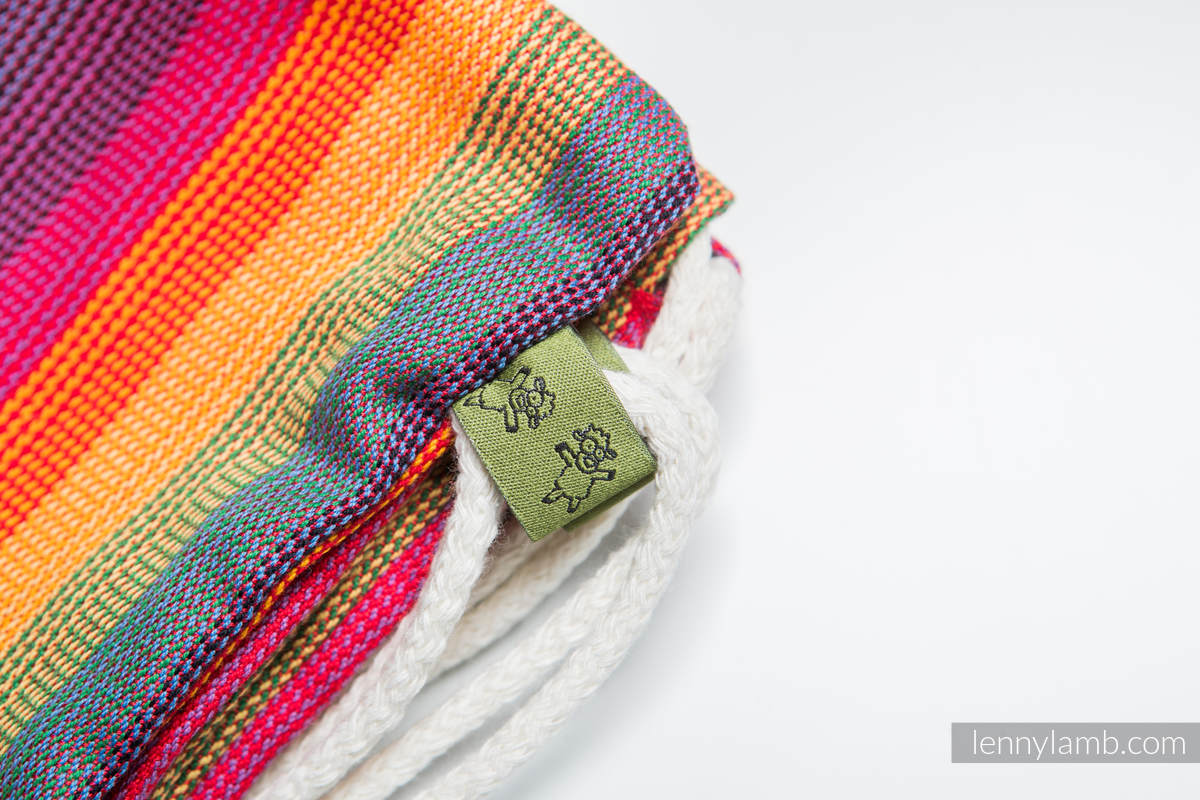 Sackpack made of wrap fabric (60% cotton 40% bamboo) - SUNSET RAINBOW - standard size 32cmx43cm #babywearing