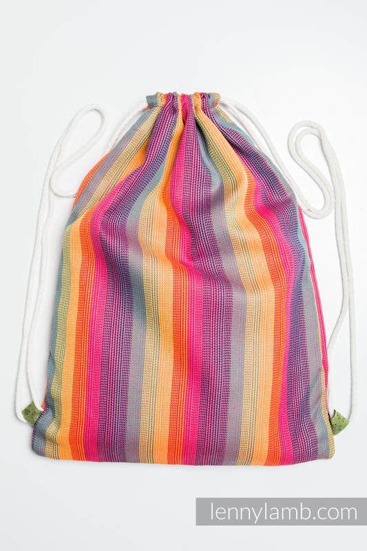 Sackpack made of wrap fabric (60% cotton 40% bamboo) - SUNSET RAINBOW - standard size 32cmx43cm #babywearing