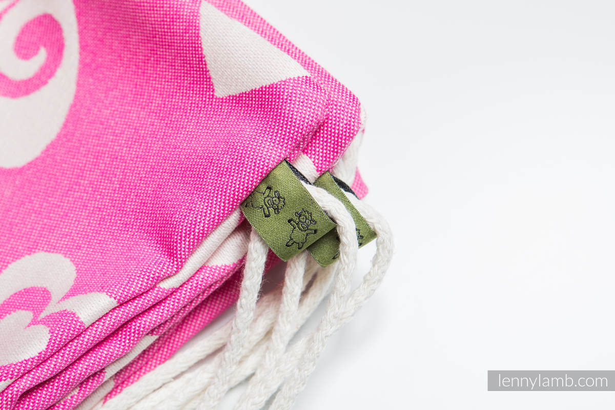Sackpack made of wrap fabric (100% cotton) - SWEETHEART PINK & CREME 2.0 - standard size 32cmx43cm (grade B) #babywearing