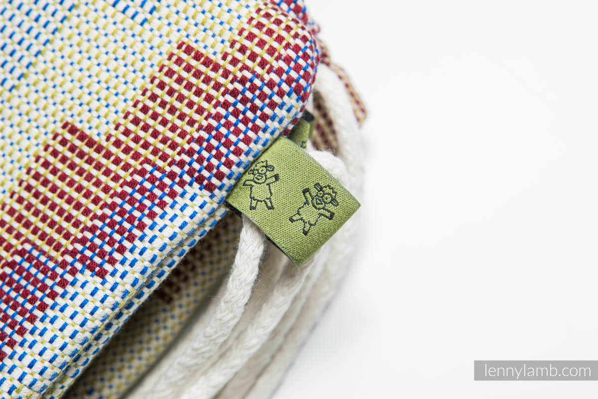 Mochila portaobjetos hecha de tejido de fular (100% algodón) - TRIO - talla estándar 32cmx43cm #babywearing