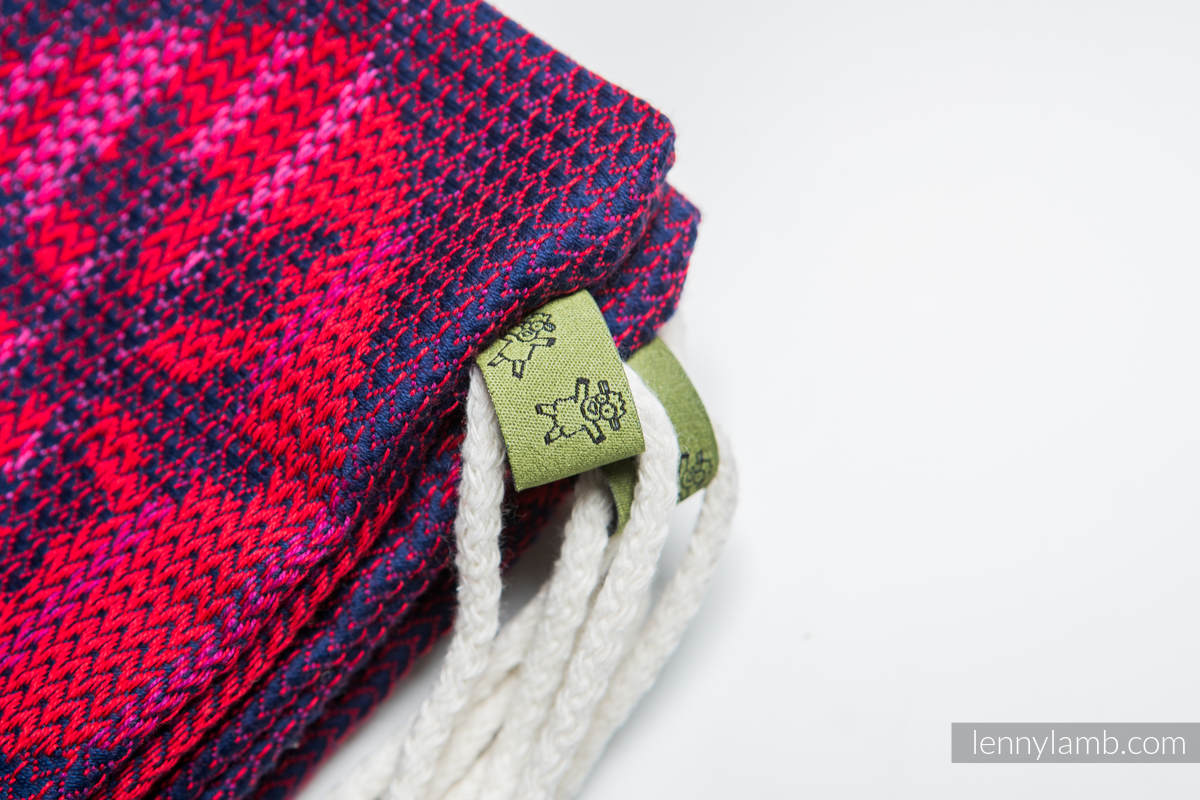 Sackpack made of wrap fabric (100% cotton) - WARM HEARTS WITH CINNAMON - standard size 32cmx43cm (grade B) #babywearing