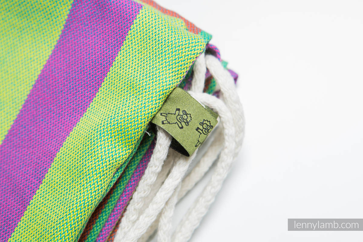 Mochila portaobjetos hecha de tejido de fular (100% algodón) - ZUMBA BLUE - talla estándar 32cmx43cm #babywearing