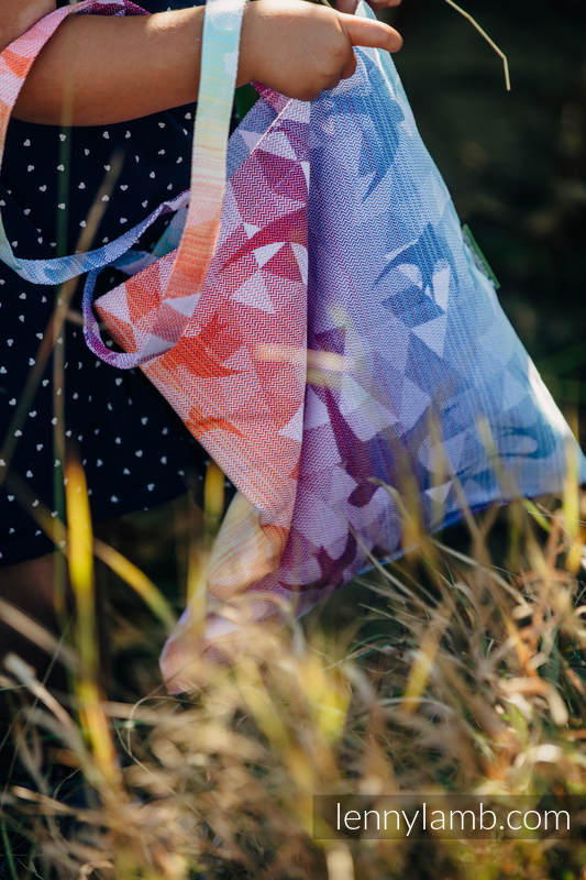 Einkaufstasche, hergestellt aus gewebtem Stoff (100% Baumwolle) - SWALLOWS RAINBOW LIGHT  #babywearing