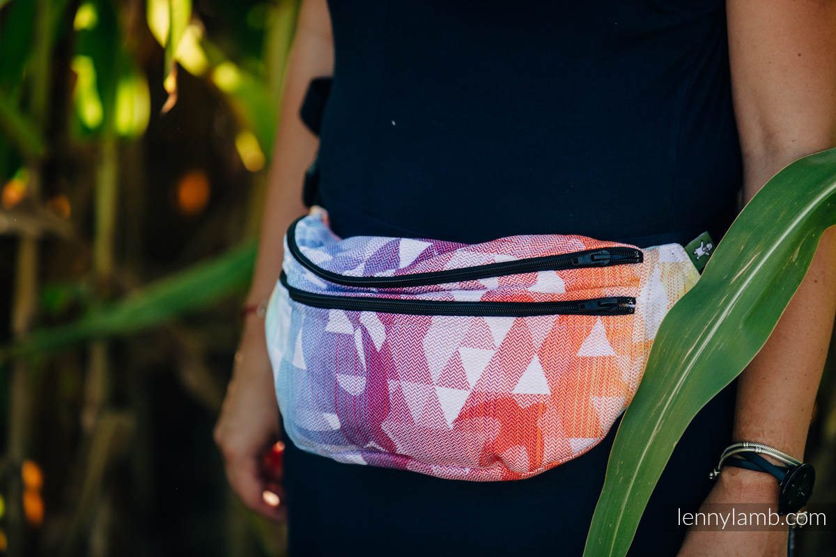 Waist Bag made of woven fabric, size large (100% cotton) - SWALLOWS RAINBOW LIGHT #babywearing