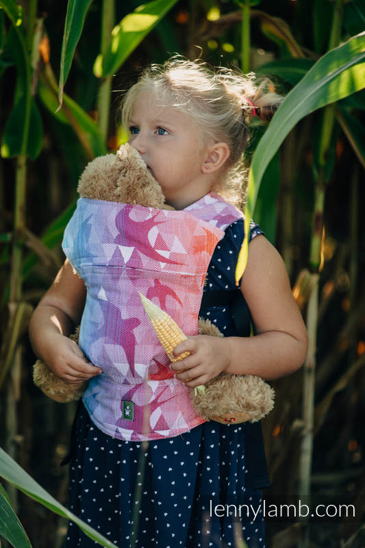 Doll Carrier made of woven fabric, 100% cotton - SWALLOWS RAINBOW LIGHT #babywearing