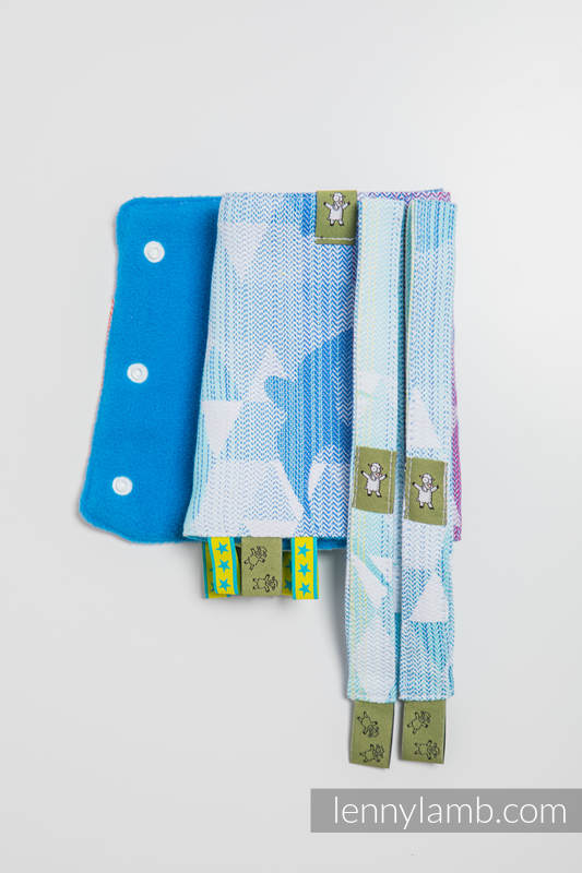 Drool Pads & Reach Straps Set, (60% cotton, 40% polyester) - SWALLOWS RAINBOW LIGHT #babywearing