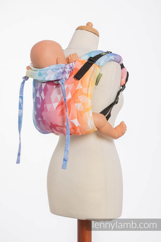 Onbuhimo de Lenny, taille toddler, jacquard (100% coton) - SWALLOWS RAINBOW LIGHT  #babywearing