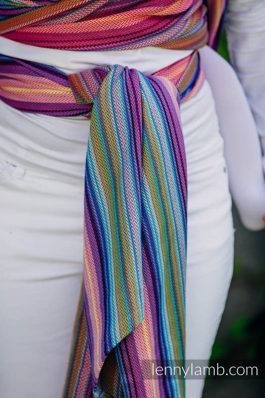 Baby Wrap, Herringbone Weave (100% cotton) - LITTLE HERRINGBONE RASPBERRY GARDEN - size XL #babywearing