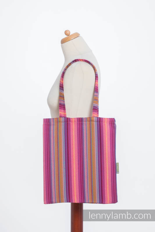 Shopping bag made of wrap fabric (100% cotton) - LITTLE HERRINGBONE RASPBERRY GARDEN  #babywearing