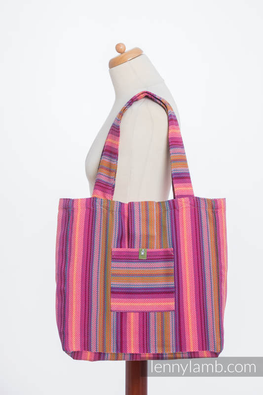 Shoulder bag made of wrap fabric (100% cotton) - LITTLE HERRINGBONE RASPBERRY GARDEN - standard size 37cmx37cm #babywearing