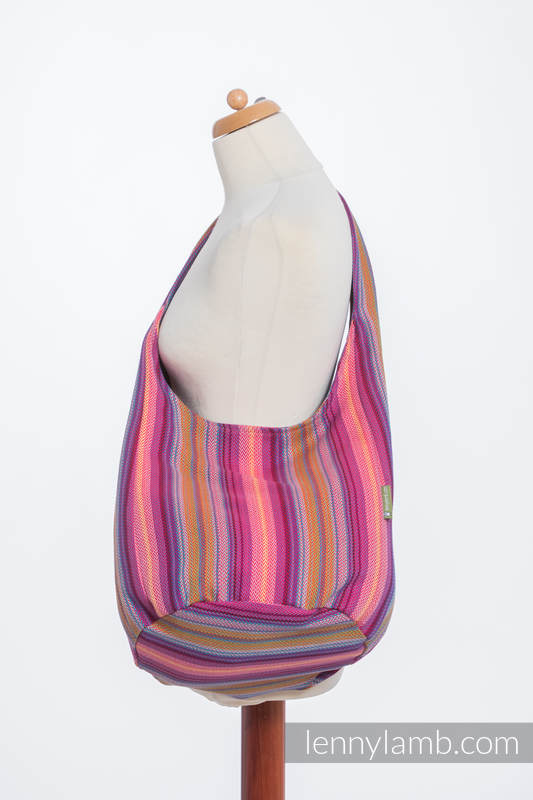 Hobo Bag made of woven fabric (100% cotton) - LITTLE HERRINGBONE RASPBERRY GARDEN  #babywearing