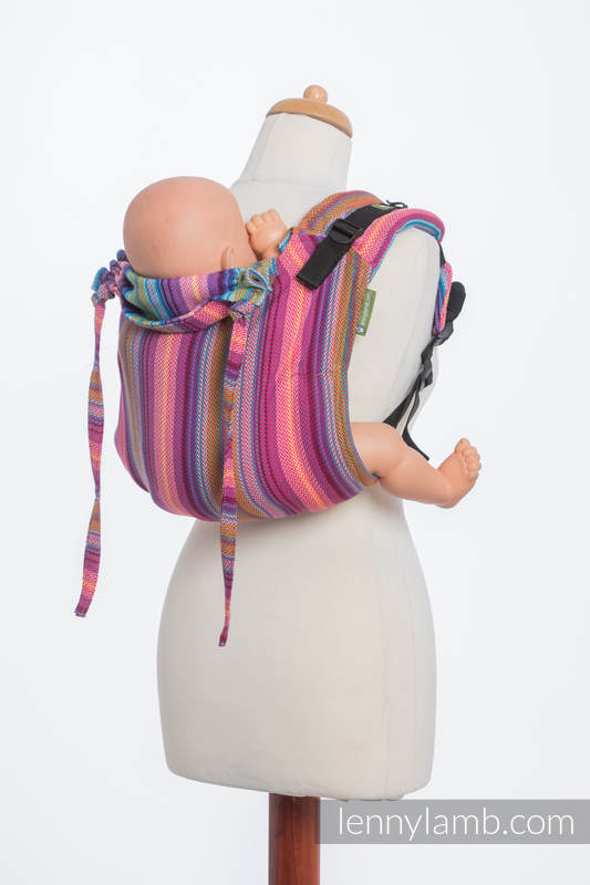 Nosidło Klamrowe ONBUHIMO splot jodełkowy (100% bawełna), rozmiar Standard - MAŁA JODEŁKA MALINOWY OGRÓD  #babywearing