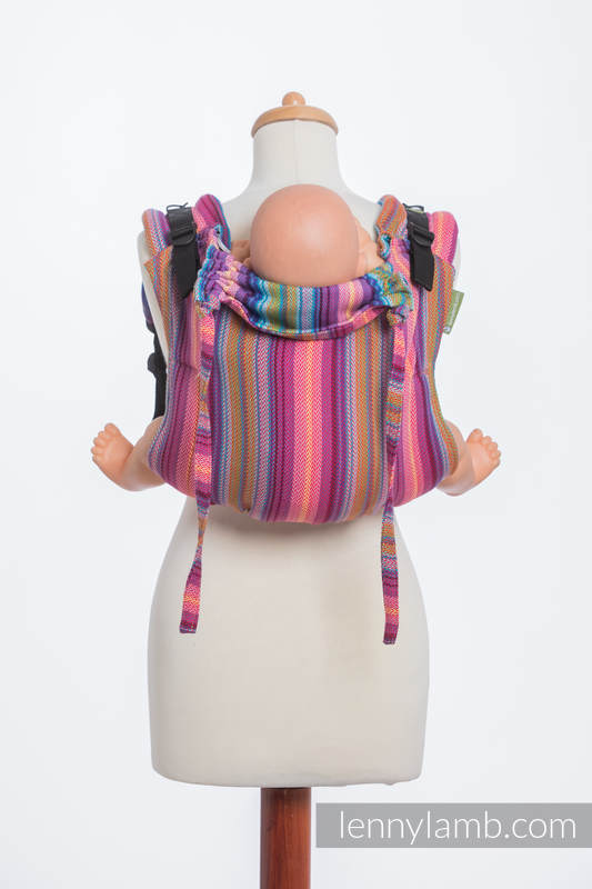 Nosidło Klamrowe ONBUHIMO splot jodełkowy (100% bawełna), rozmiar Standard - MAŁA JODEŁKA MALINOWY OGRÓD  #babywearing