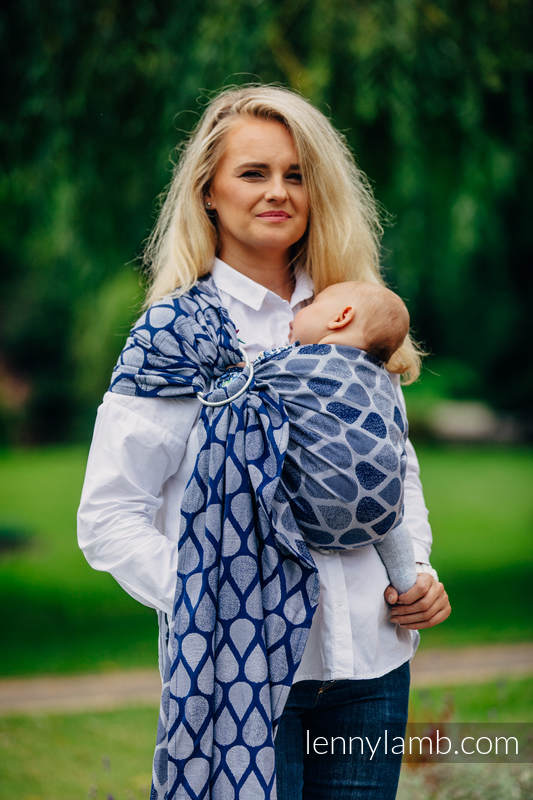 Żakardowa chusta kółkowa do noszenia dzieci, bawełna, ramię bez zakładek - RADOSNY CZAS RAZEM - long 2.1m #babywearing