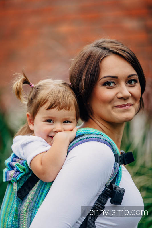 Lenny Buckle Onbuhimo baby carrier, standard size, herringbone weave (100% cotton) - LITTLE HERRINGBONE AMAZONIA #babywearing