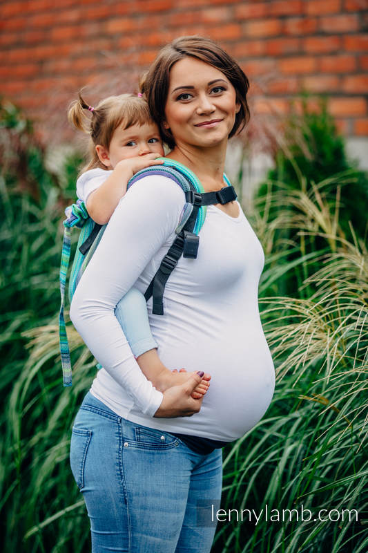 Lenny Buckle Onbuhimo baby carrier, standard size, herringbone weave (100% cotton) - LITTLE HERRINGBONE AMAZONIA #babywearing