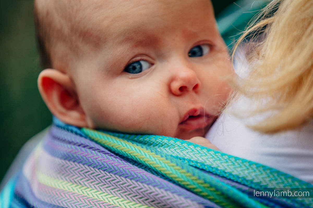 Ringsling, Herringbone Weave (100% cotton) - with gathered shoulder - LITTLE HERRINGBONE AMAZONIA - long 2.1m #babywearing